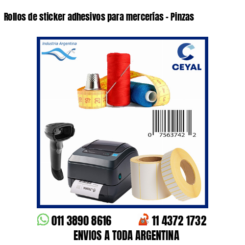 Rollos de sticker adhesivos para mercerías – Pinzas