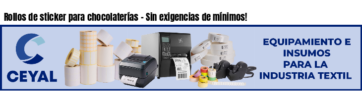 Rollos de sticker para chocolaterías - Sin exigencias de mínimos!