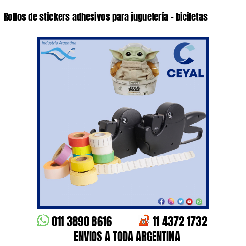 Rollos de stickers adhesivos para juguetería – biciletas