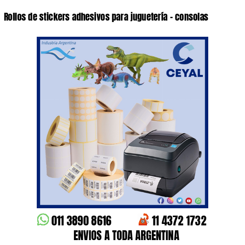 Rollos de stickers adhesivos para juguetería – consolas