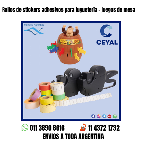 Rollos de stickers adhesivos para juguetería – juegos de mesa