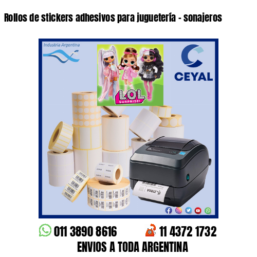 Rollos de stickers adhesivos para juguetería – sonajeros