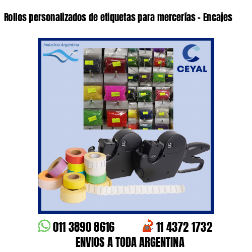 Rollos personalizados de etiquetas para mercerías – Encajes