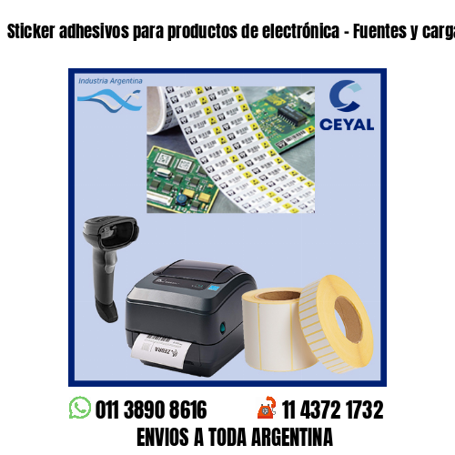 Sticker adhesivos para productos de electrónica – Fuentes y cargadores