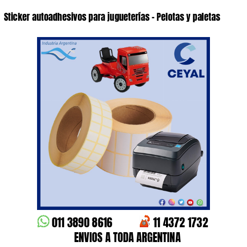 Sticker autoadhesivos para jugueterías – Pelotas y paletas