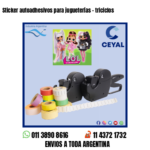 Sticker autoadhesivos para jugueterías – triciclos