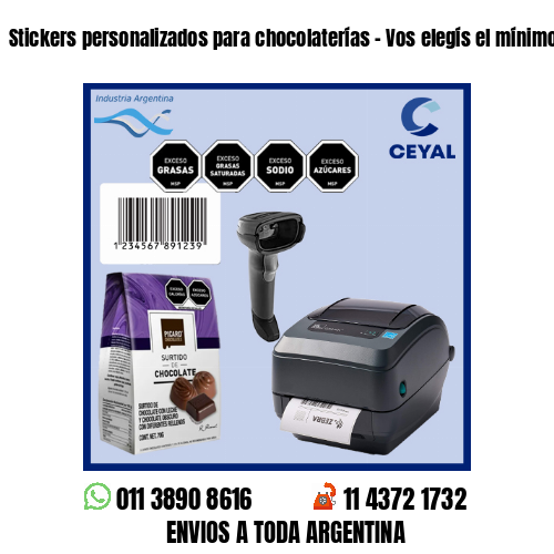 Stickers personalizados para chocolaterías – Vos elegís el mínimo de compra