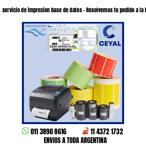 servicio de impresion base de datos – Resolvemos tu pedido a la brevedad!