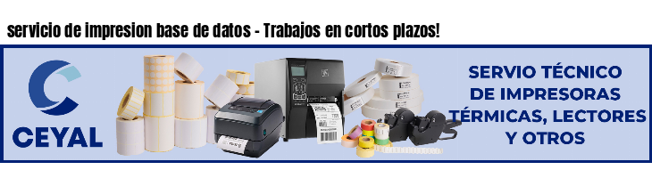 servicio de impresion base de datos - Trabajos en cortos plazos!