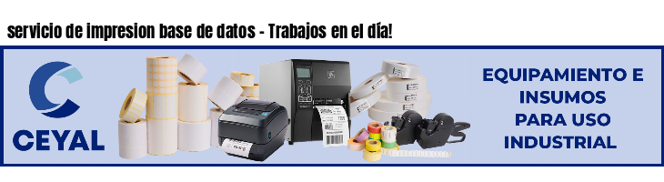 servicio de impresion base de datos - Trabajos en el día!
