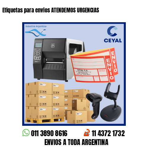Etiquetas para envios ATENDEMOS URGENCIAS