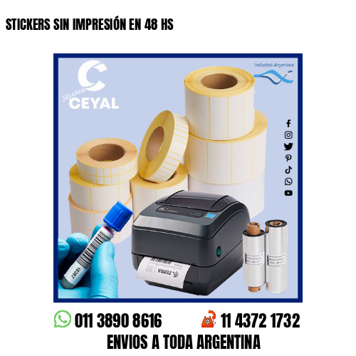 STICKERS SIN IMPRESIÓN EN 48 HS
