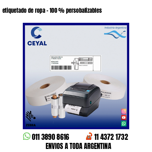 etiquetado de ropa – 100 % persobalizables
