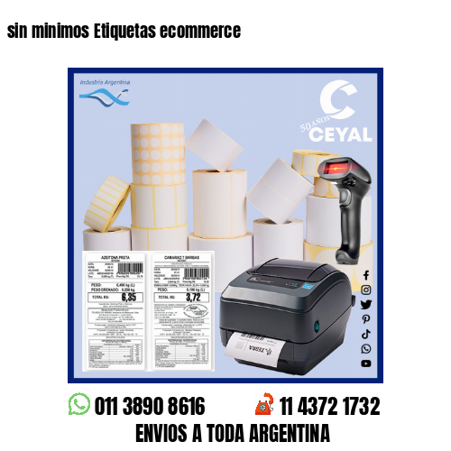 sin minimos Etiquetas ecommerce