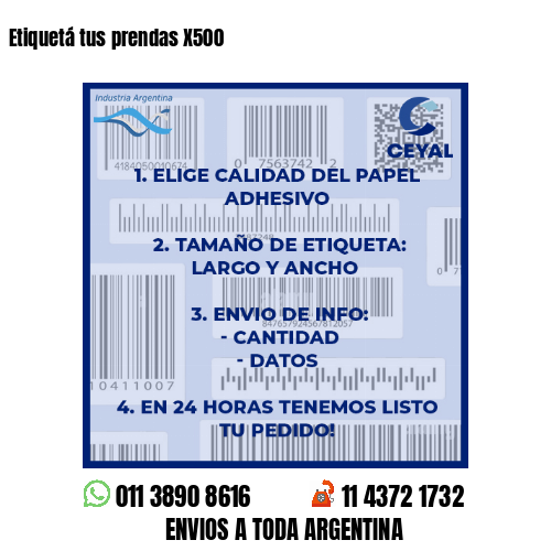 Etiquetá tus prendas X500
