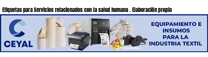 Etiquetas para Servicios relacionados con la salud humana . Elaboración propia