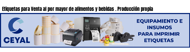 Etiquetas para Venta al por mayor de alimentos y bebidas . Producción propia