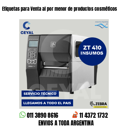 Etiquetas para Venta al por menor de productos cosméticos