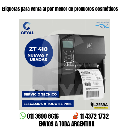 Etiquetas para Venta al por menor de productos cosméticos