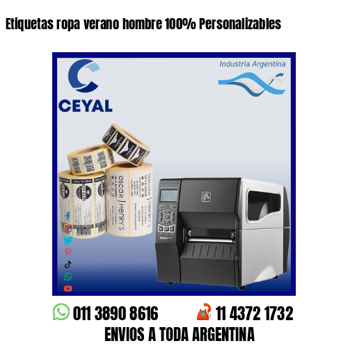 Etiquetas ropa verano hombre 100% Personalizables