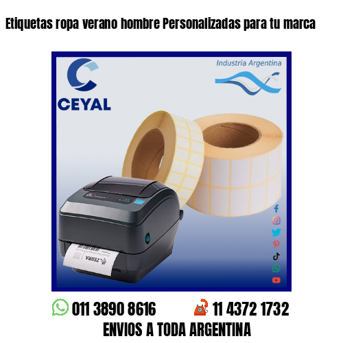 Etiquetas ropa verano hombre Personalizadas para tu marca