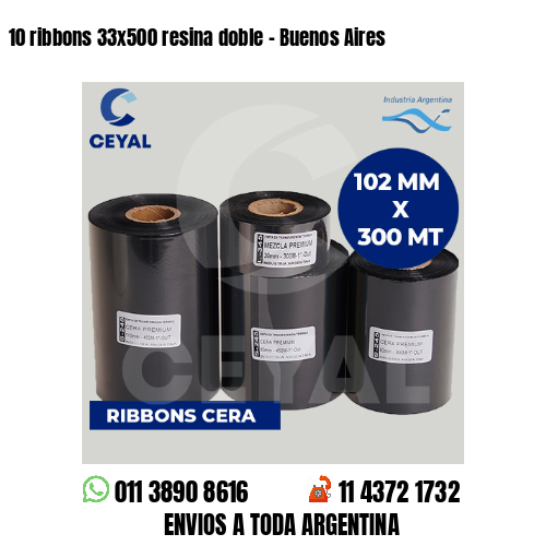 10 ribbons 33×500 resina doble – Buenos Aires