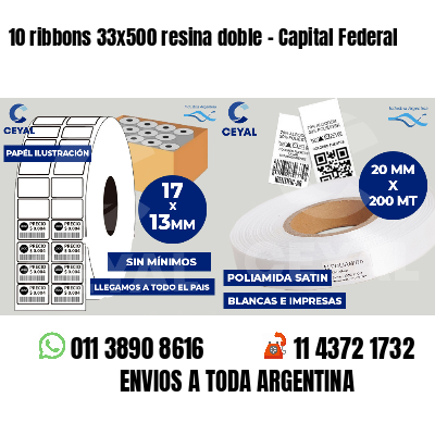 10 ribbons 33x500 resina doble - Capital Federal