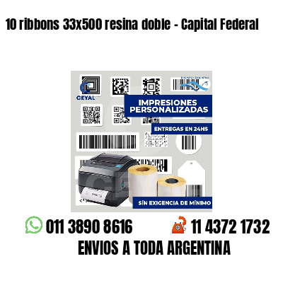 10 ribbons 33x500 resina doble - Capital Federal