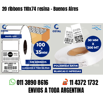 20 ribbons 110x74 resina - Buenos Aires