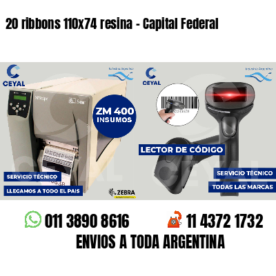 20 ribbons 110x74 resina - Capital Federal