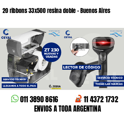 20 ribbons 33x500 resina doble - Buenos Aires