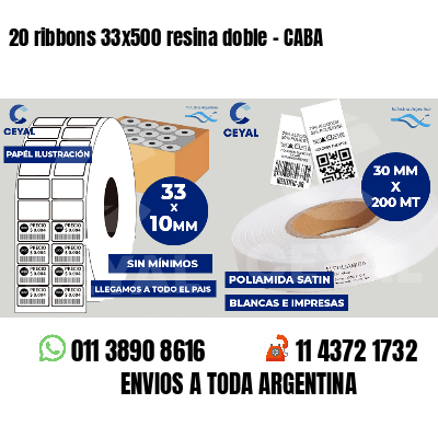 20 ribbons 33x500 resina doble - CABA