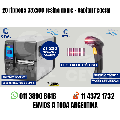 20 ribbons 33x500 resina doble - Capital Federal