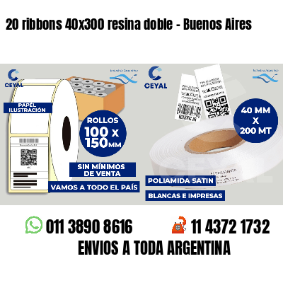 20 ribbons 40x300 resina doble - Buenos Aires