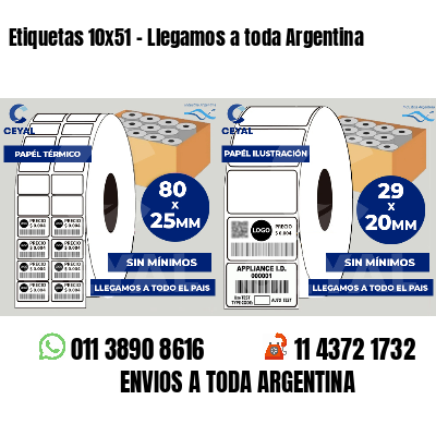 Etiquetas 10x51 - Llegamos a toda Argentina