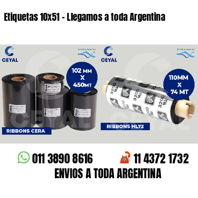 Etiquetas 10x51 - Llegamos a toda Argentina