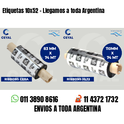 Etiquetas 10x52 - Llegamos a toda Argentina