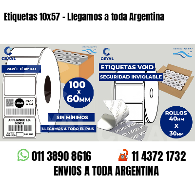Etiquetas 10x57 - Llegamos a toda Argentina