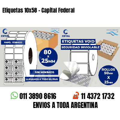 Etiquetas 10x58 - Capital Federal