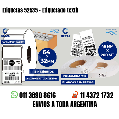 Etiquetas 52x35 - Etiquetado textil