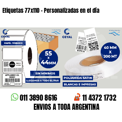 Etiquetas 77x110 - Personalizadas en el día