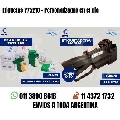 Etiquetas 77x210 - Personalizadas en el día