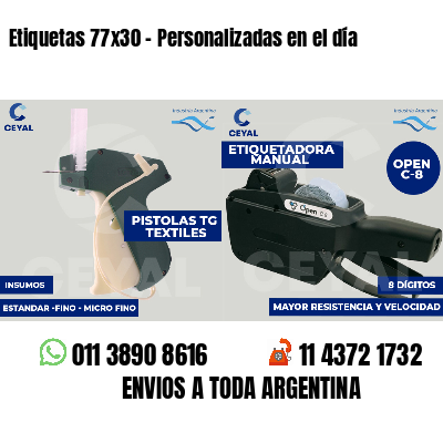 Etiquetas 77x30 - Personalizadas en el día