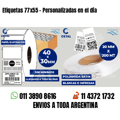 Etiquetas 77x55 - Personalizadas en el día