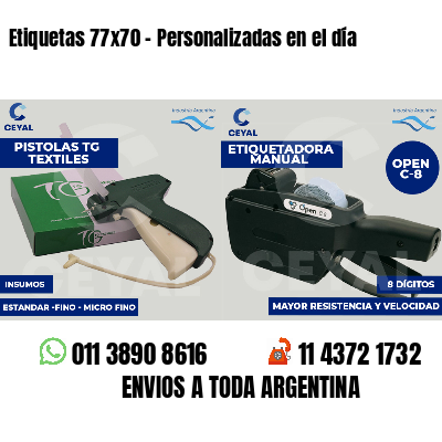 Etiquetas 77x70 - Personalizadas en el día