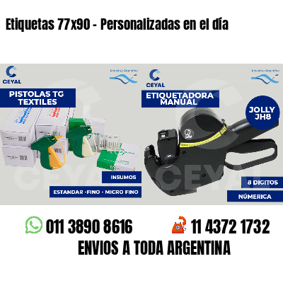 Etiquetas 77x90 - Personalizadas en el día
