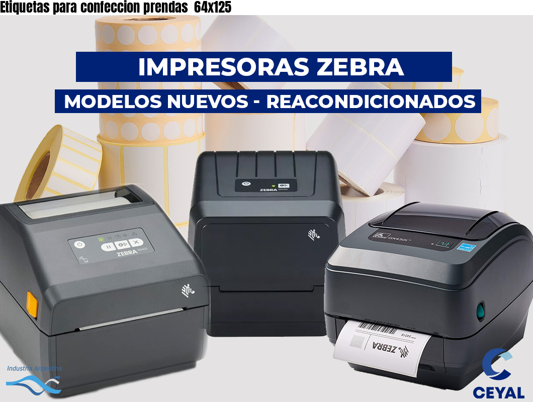 Etiquetas para confeccion prendas 64x125