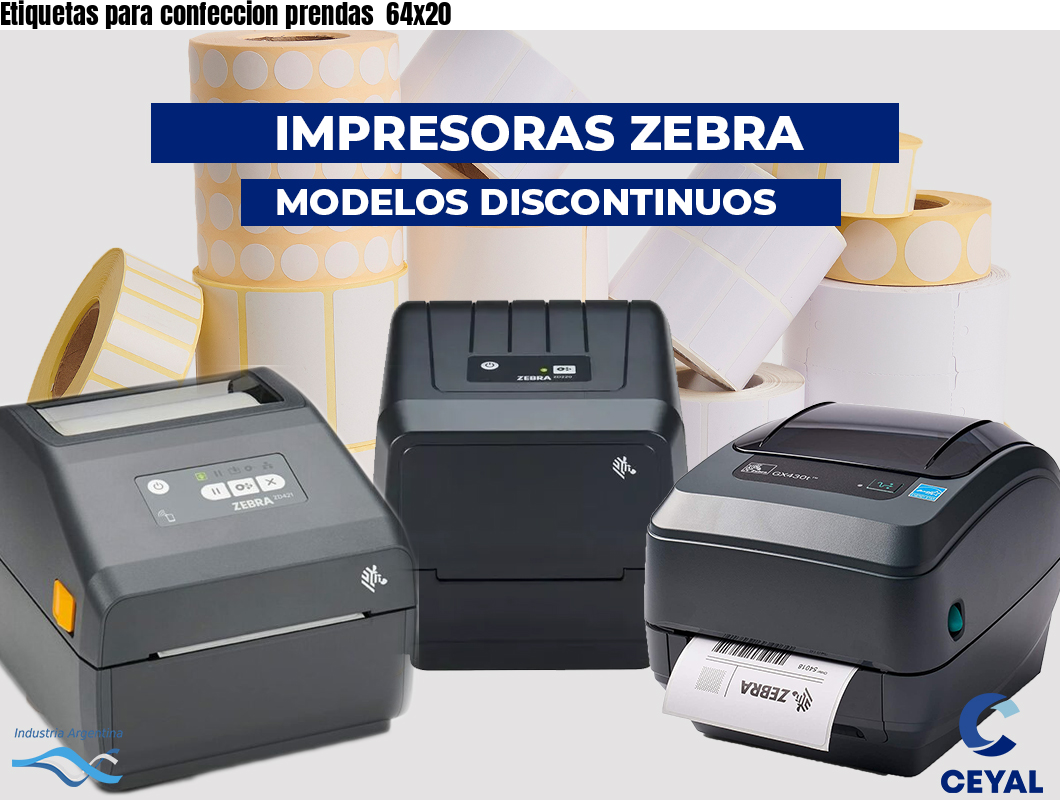 Etiquetas para confeccion prendas  64x20