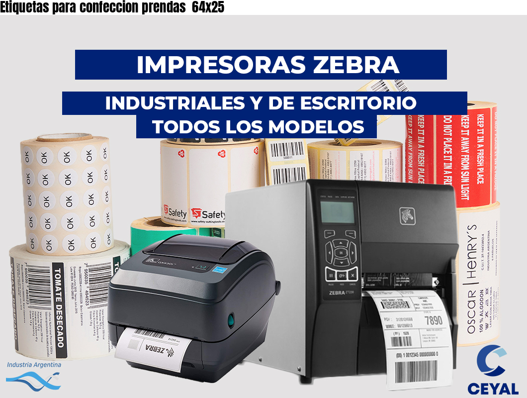 Etiquetas para confeccion prendas  64x25