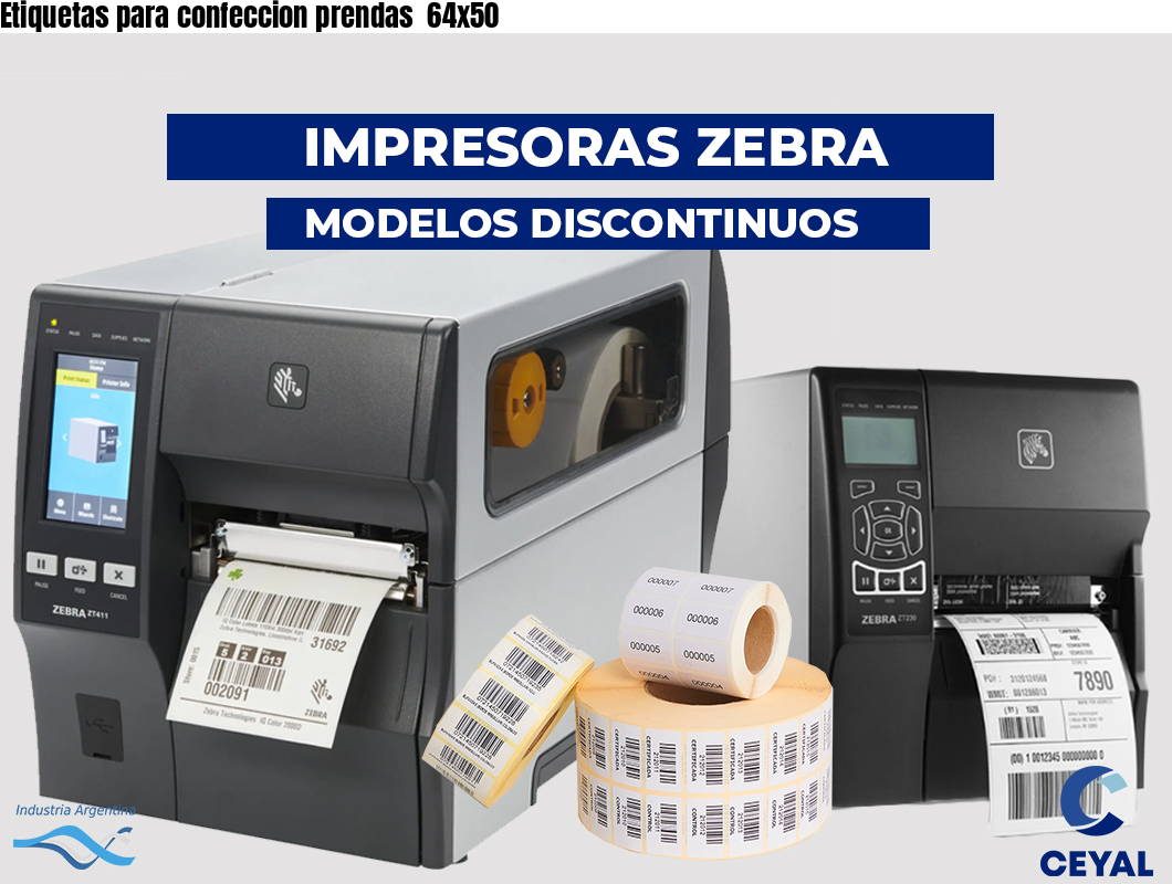 Etiquetas para confeccion prendas 64x50